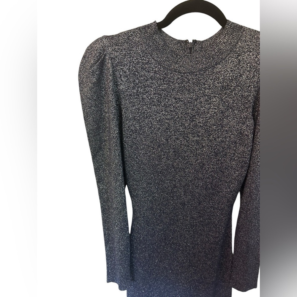 Sachin & Babi Amelie Metallic Navy Blue Knit Sweater Dress Women’s Size Small - Picture 8 of 14